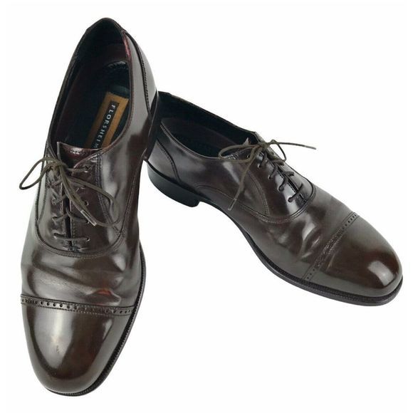 Florsheim Lexington Mens Size 9.5‎ Dress Shoes Brown Leather Cap Toe Oxford - Picture 2 of 9